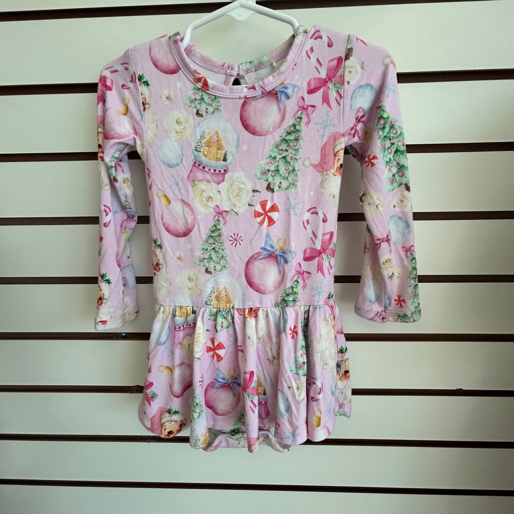 Bums & Roses Pink Christmas Gingerbread Trees Ornaments 18-24‎ bodysuit dress
